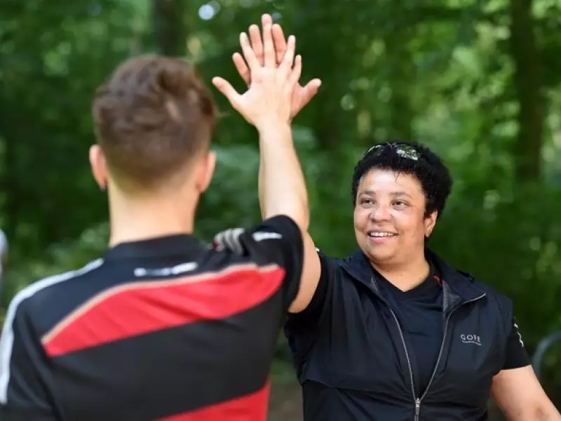 Personal Trainer Pamela Chance mit Fußballer
